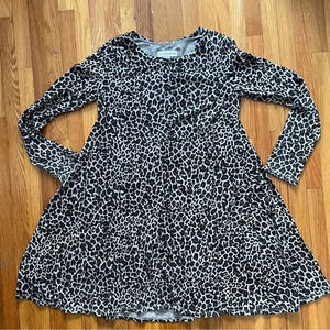 4/$25 Harper Canyon Gray Leopard Print Long Sleeve Dress Size Medium / 8 A-Line